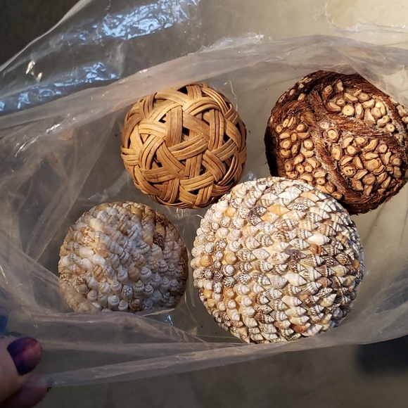 Decorative Balls Natural Set of 5 - Picture 8 of 8